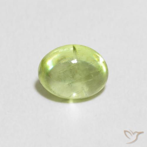 0.88ct Naturale Verde lime Sfene, Ovale, Trasparente