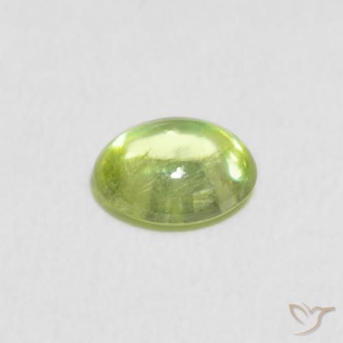 Sfene Verde lime naturale da 0.88 ct, Ovale, Trasparente