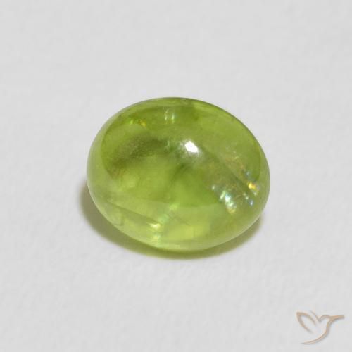 Sfene Verde giallastro naturale da 1.52 ct, Ovale, Trasparente