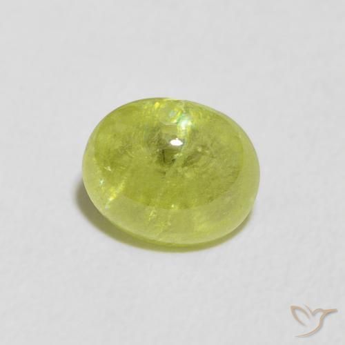 Sfene Verde acceso naturale da 1.23 ct, Ovale, Trasparente