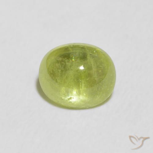 1.39ct Naturale Verde giallastro Sfene, Ovale, Trasparente
