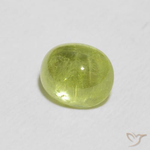 Sfene Verde giallastro naturale da 1.39 ct, Ovale, Trasparente