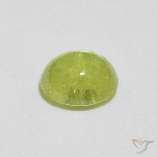 Sfene Verde giallastro naturale da 1.39 ct, Ovale, Trasparente