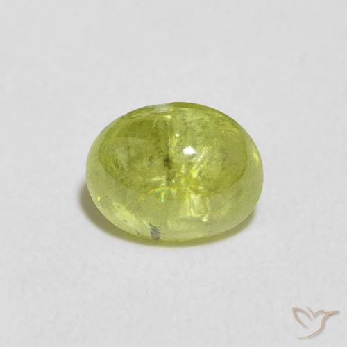 1.06ct Naturale Verde terroso chiaro Sfene, Ovale, Trasparente