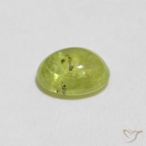 Sfene Verde terroso chiaro naturale da 1.06 ct, Ovale, Trasparente