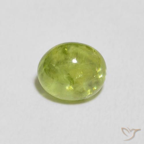 1.07ct Naturale Verde brillante Sfene, Ovale, Trasparente