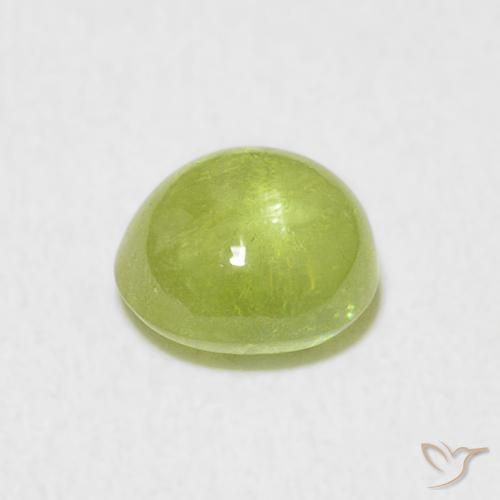 Sfene Verde lime naturale da 1.67 ct, Ovale, Trasparente