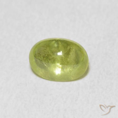 Sfene Verde lime naturale da 1.40 ct, Ovale, Trasparente