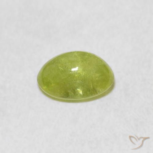 Sfene Verde lime naturale da 1.40 ct, Ovale, Trasparente