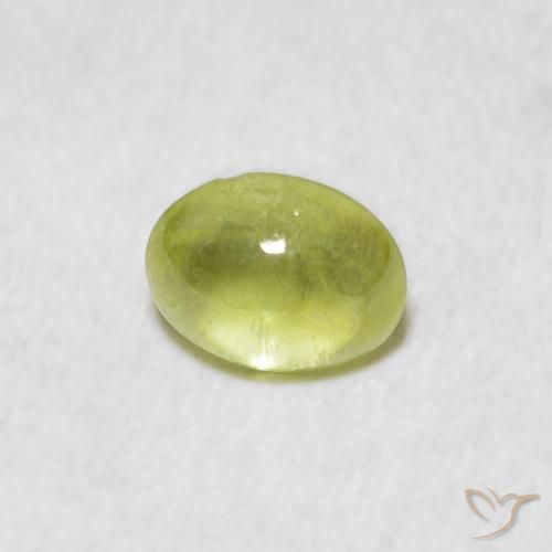 Sfene Verde lime naturale da 0.77 ct, Ovale, Trasparente