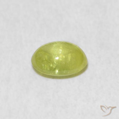 Sfene Verde lime naturale da 0.77 ct, Ovale, Trasparente