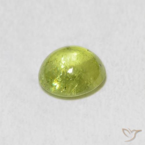 Sfene Verde lime naturale da 1.38 ct, Ovale, Trasparente