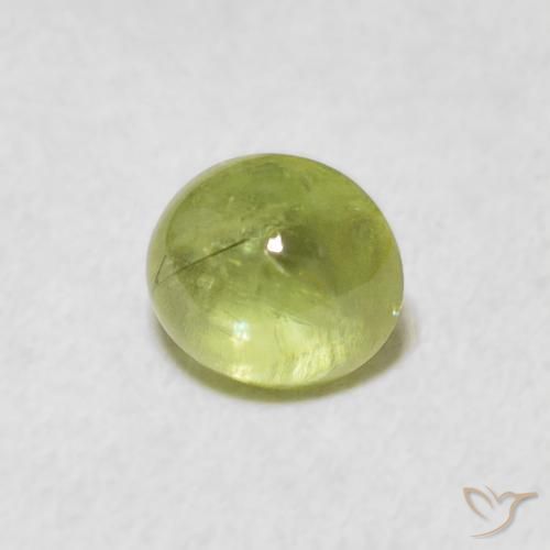 Sfene Verde lime naturale da 1.42 ct, Ovale, Trasparente