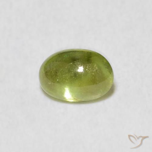 0.87ct Naturale Verde giallastro Sfene, Ovale, Trasparente