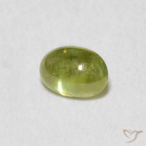 Sfene Verde giallastro naturale da 0.87 ct, Ovale, Trasparente