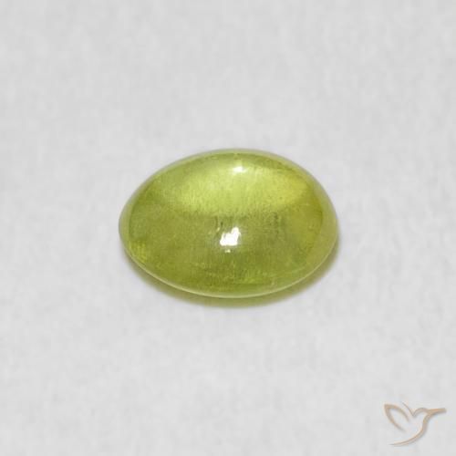 Sfene Verde lime naturale da 1.00 ct, Ovale, Trasparente