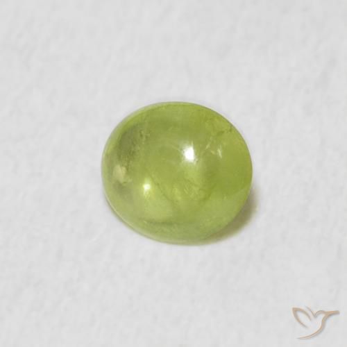 Sfene Verde lime naturale da 0.68 ct, Ovale, Trasparente