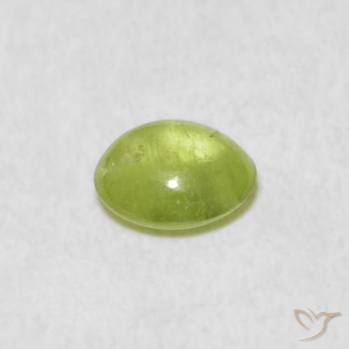 Sfene Verde lime naturale da 0.68 ct, Ovale, Trasparente