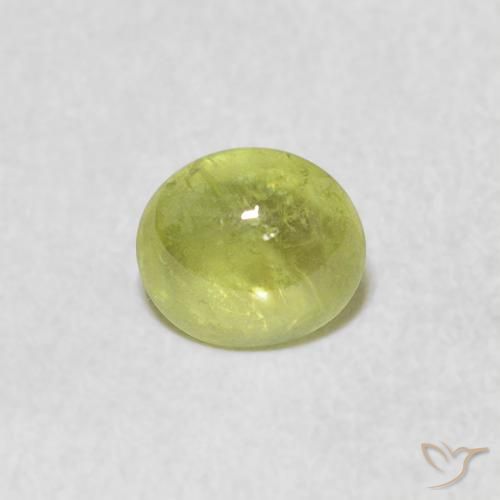 0.91ct Naturale Verde lime Sfene, Ovale, Trasparente