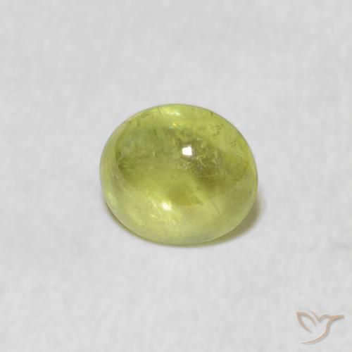 Sfene Verde lime naturale da 0.91 ct, Ovale, Trasparente