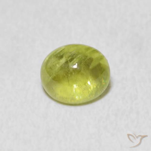 Sfene Verde lime naturale da 1.22 ct, Ovale, Trasparente