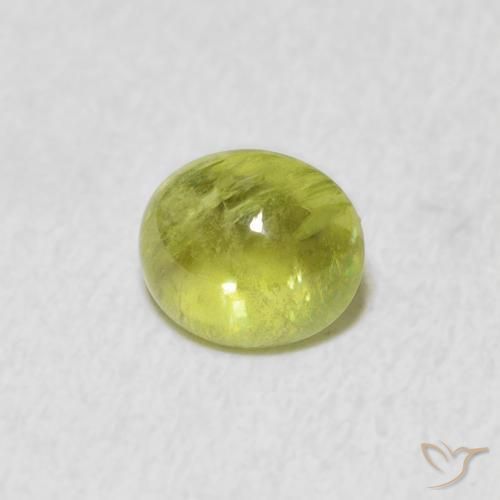 Sfene Verde lime naturale da 1.22 ct, Ovale, Trasparente