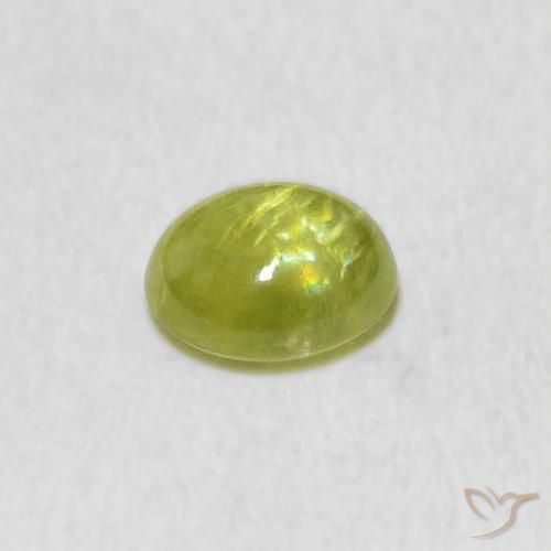 Sfene Verde lime naturale da 1.22 ct, Ovale, Trasparente