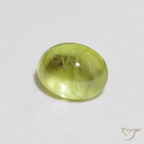 Sfene Verde oliva naturale da 0.72 ct, Ovale, Trasparente