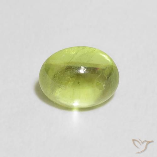 0.91ct Naturale Verde brillante Sfene, Ovale, Trasparente