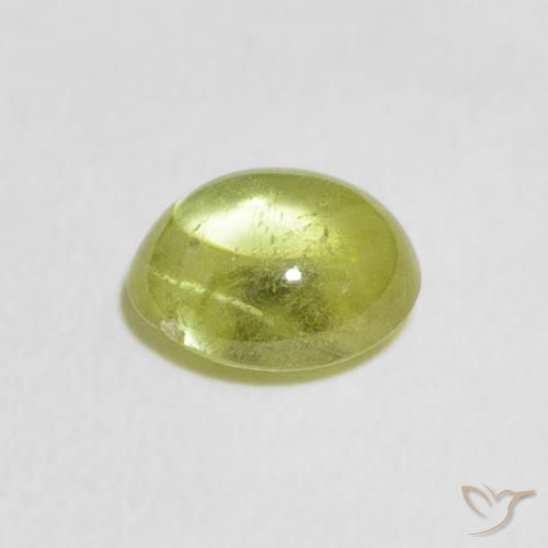Sfene Verde chiaro naturale da 1.32 ct, Ovale, Trasparente