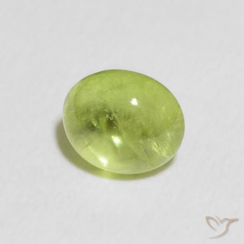 Sfene Verde giallastro vivace naturale da 1.07 ct, Ovale, Trasparente
