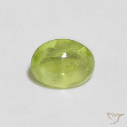 0.77ct Naturale Verde giallastro vivace Sfene, Ovale, Trasparente
