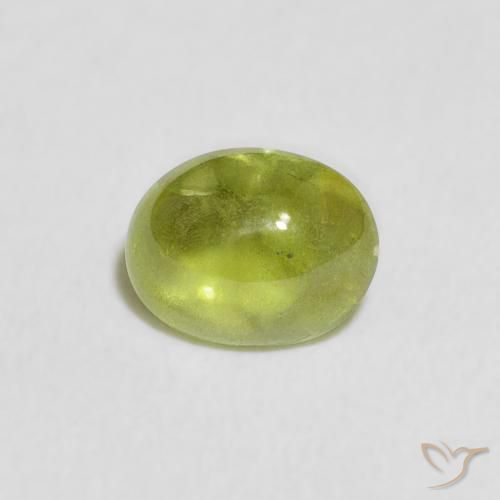 0.84ct Naturale Verde oliva Sfene, Ovale, Trasparente