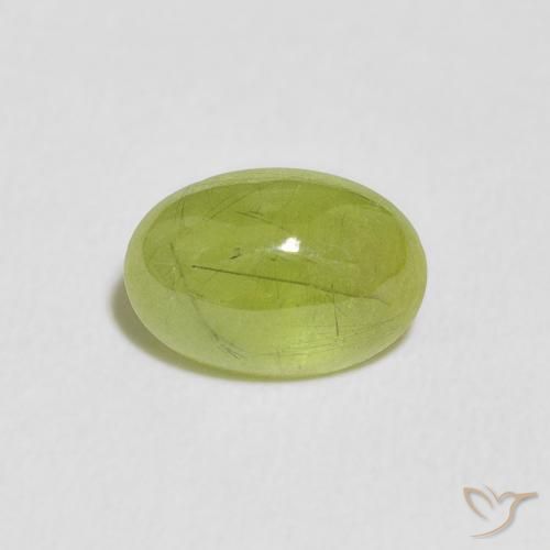 1.91ct Naturale Verde oliva Sfene, Ovale, Trasparente