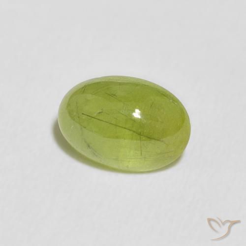 Sfene Verde oliva naturale da 1.91 ct, Ovale, Trasparente