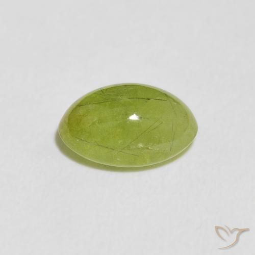 Sfene Verde oliva naturale da 1.91 ct, Ovale, Trasparente