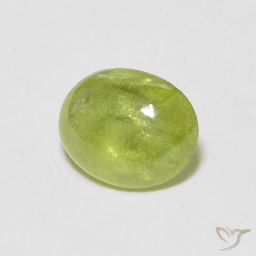 Sfene Verde lime naturale da 1.10 ct, Ovale, Trasparente