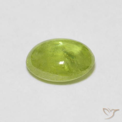 Sfene Verde lime naturale da 1.10 ct, Ovale, Trasparente