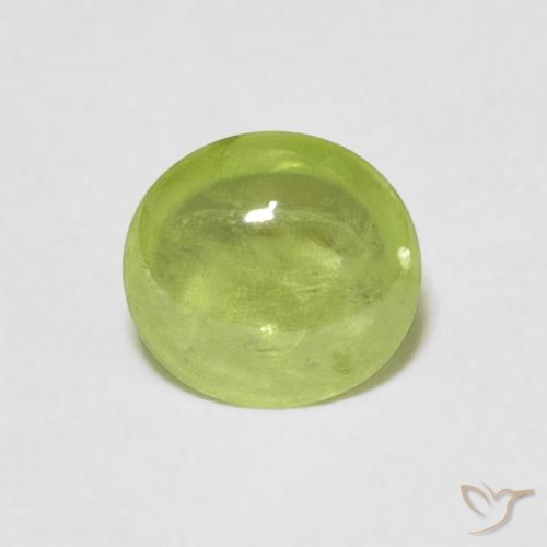 0.80ct Naturale Verde acceso Sfene, Ovale, Trasparente