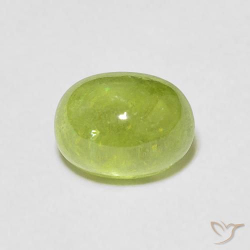 1.64ct Naturale Verde medio Sfene, Ovale, Trasparente