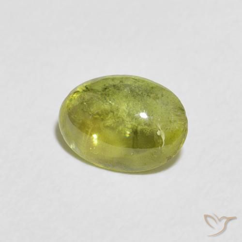 Sfene Caldo bosco verde naturale da 1.10 ct, Ovale, Trasparente