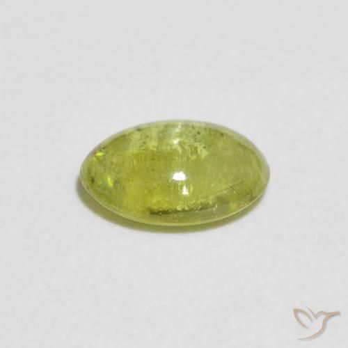 Sfene Caldo bosco verde naturale da 1.10 ct, Ovale, Trasparente