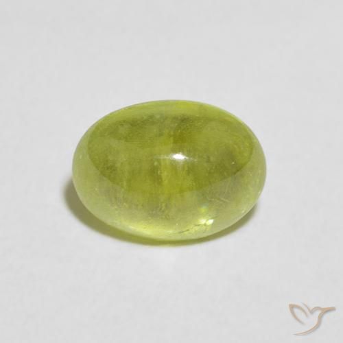 1.86ct Naturale Verde oliva Sfene, Ovale, Trasparente