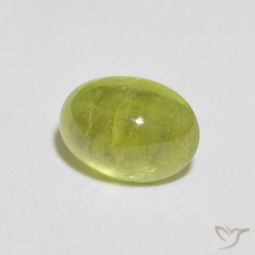 Sfene Verde oliva naturale da 1.86 ct, Ovale, Trasparente