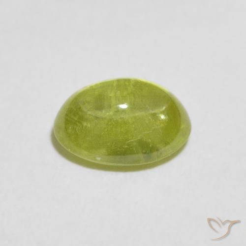 Sfene Verde oliva naturale da 1.86 ct, Ovale, Trasparente