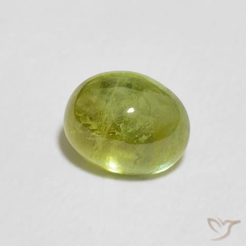 Sfene Verde oliva naturale da 1.09 ct, Ovale, Trasparente