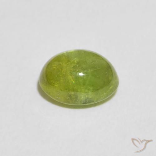 Sfene Verde oliva naturale da 1.09 ct, Ovale, Trasparente