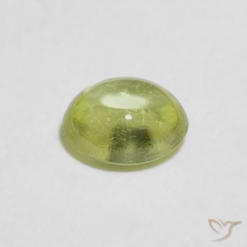 Sfene Verde lime naturale da 0.53 ct, Ovale, Trasparente