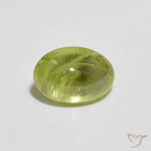 0.97ct Naturale Verde oliva Sfene, Ovale, Trasparente