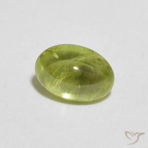 Sfene Verde oliva naturale da 0.97 ct, Ovale, Trasparente
